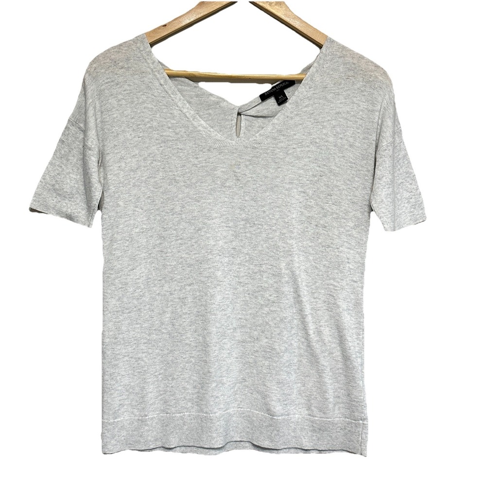 Banana Republic Twist Back Sweater Womens XS Gray Lightweight Summer Preppy